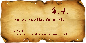 Herschkovits Arnolda névjegykártya